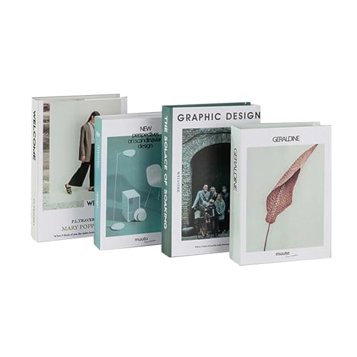 SLDHFE Deko Bücher, 4 Stück, Moderner Modisches Dekobücher Simulation Buch Ornamente, Deko Buch Geeignet für Kaffeetische, Couchtische, Regale und Schreibtische von SLDHFE