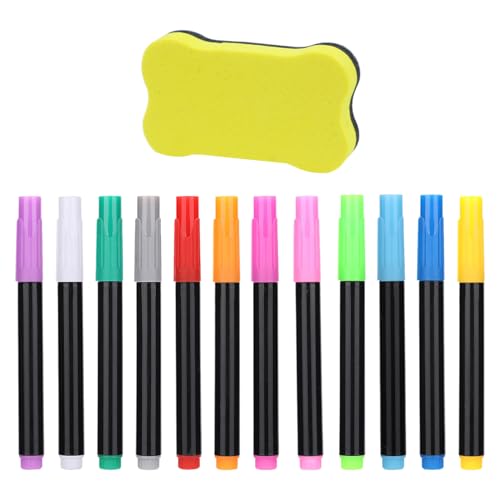 12 Stück Stifte Und 1 Stück Whiteboard-Radiergummi, Löschbare Stifte Auf Wasserbasis, Malzubehör Für Kindertafeln, Malwerkzeuge, Kinderschreibwaren 12 Stück Stifte Und 1 Stück Whiteboard-Radiergummi, Löschbare Stifte Auf Wasserbasis, Malzubehör Für Kindertafeln, Malwerkzeuge, Kinderschreibwaren von SLEEKEE