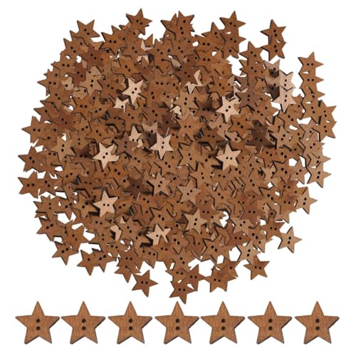 200 Stück Sternknöpfe Aus Holz, Zierknöpfe, Nähzubehör, Knöpfe Im Einfachen Stil, Ersatz Für Kleidungsknöpfe von SLEEKEE