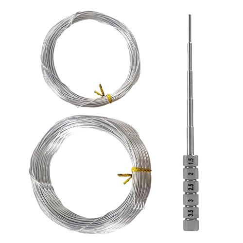 35 M Aluminiumdraht Mit 1 Spulenwickelwerkzeug, 1 Mm Basteldraht, Handgefertigter DIY-Aluminiumdraht, Bonsai-Aluminiumdraht, Für Schmuckherstellung 35 M Aluminiumdraht Mit 1 Spulenwickelwerkzeug, 1 Mm Basteldraht, Handgefertigter DIY-Aluminiumdraht, Bonsai-Aluminiumdraht, Für Schmuckherstellung von SLEEKEE