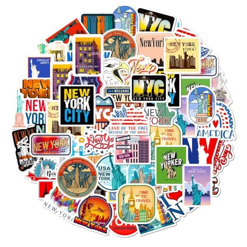 SLEEKEE 100 New York-Themenaufkleber, New York-Symbolaufkleber, Wasserfeste Graffiti-Aufkleber, DIY-Dekorationsaufkleber, Geeignet Für Skateboards, Sammelalben, Bücher, Smart-Geräte SLEEKEE 100 New York-Themenaufkleber, New York-Symbolaufkleber, Wasserfeste Graffiti-Aufkleber, DIY-Dekorationsaufkleber, Geeignet Für Skateboards, Sammelalben, Bücher, Smart-Geräte von SLEEKEE