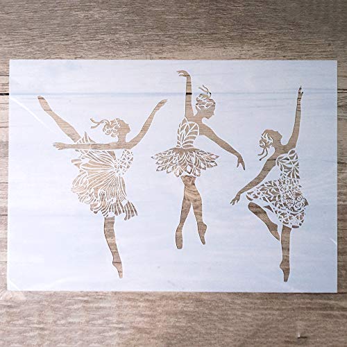 DIY Dekorative Ballerina Schablone zum Malen auf Wänden, Möbelhandwerk (A3) von SLGIFT