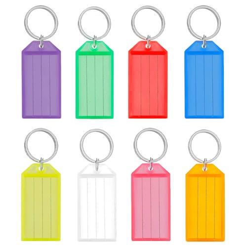 30 Stück Schlüsselanhänger aus Kunststoff, 8 Farben, Etiketten, Etikettenhalter aus Kunststoff mit Ring zum Markieren von Schlüsseln, Haustieren, Gepäck (gemischte Farben) von SLIVERBA