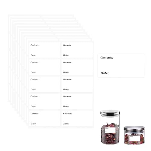 300 Stück Leicht Abziehbare Gefrieretiketten,Ablösbare Etiketten Klebeetiketten für Gefriergut, weiß Gefrieretiketten zum Beschriften,Universal Etiketten für Küche Marmelade(60x30mm) von SLIVERBA
