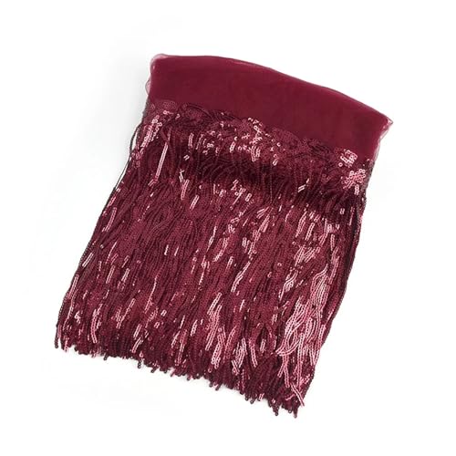 Fransenquastenbesatz, 1/2/4 Yards, 10/18 cm, bunte Paillettenquaste, Fransenbesatz, Spitze, Tanzbekleidung, Vorhangstoff, Nähzubehör, Fransenbesatz, Quastenspitze (5Rot, 18 cm - 4 Yards)(6winered,10cm Fransenquastenbesatz, 1/2/4 Yards, 10/18 cm, bunte Paillettenquaste, Fransenbesatz, Spitze, Tanzbekleidung, Vorhangstoff, Nähzubehör, Fransenbesatz, Quastenspitze (5Rot, 18 cm - 4 Yards)(6winered,10cm von SLSKO