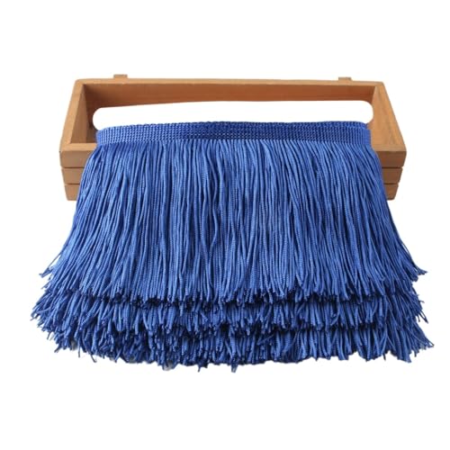 Fransenquastenbesatz, 1 Yard/Set, Fransen-Spitzenquastenbesatz, 10 cm, DIY-Dekoration, Kleid, Bühnenauftritt, Spitzenband, Fransenbesatz, Quastenspitze (rot)(Blue) von SLSKO