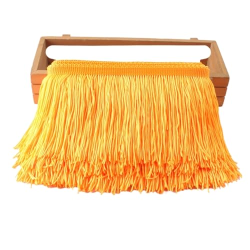 Fransenquastenbesatz, 1 Yard/Set, Fransen-Spitzenquastenbesatz, 10 cm, DIY-Dekoration, Kleid, Bühnenauftritt, Spitzenband, Fransenbesatz, Quastenspitze (rot)(Gold) von SLSKO