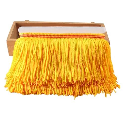 Fransenquastenbesatz, 1 Yard/Set, Fransen-Spitzenquastenbesatz, 10 cm, DIY-Dekoration, Kleid, Bühnenauftritt, Spitzenband, Fransenbesatz, Quastenspitze (rot)(Golden Red) von SLSKO