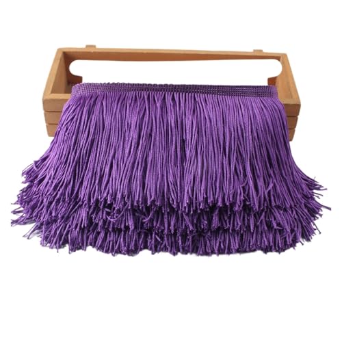 Fransenquastenbesatz, 1 Yard/Set, Fransen-Spitzenquastenbesatz, 10 cm, DIY-Dekoration, Kleid, Bühnenauftritt, Spitzenband, Fransenbesatz, Quastenspitze (rot)(Purple) von SLSKO
