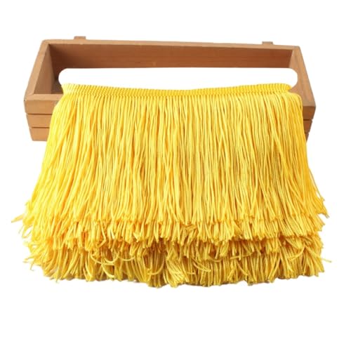 Fransenquastenbesatz, 1 Yard/Set, Fransen-Spitzenquastenbesatz, 10 cm, DIY-Dekoration, Kleid, Bühnenauftritt, Spitzenband, Fransenbesatz, Quastenspitze (rot)(Yellow) von SLSKO