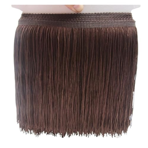 Fransenquastenbesatz, 1 Yard 20 cm lang, Polyester-Quastenfransen-Spitzenbesatzband for Nähen von lateinamerikanischen Kleidern, Bühnenkleidung, Vorhangzubehör, Fransenbesatz, Quastenspitze (rot)(Coff Fransenquastenbesatz, 1 Yard 20 cm lang, Polyester-Quastenfransen-Spitzenbesatzband for Nähen von lateinamerikanischen Kleidern, Bühnenkleidung, Vorhangzubehör, Fransenbesatz, Quastenspitze (rot)(Coff von SLSKO