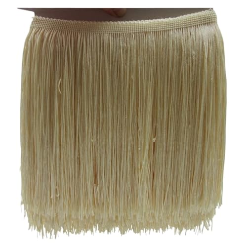 Fransenquastenbesatz, 1 Yard 20 cm lang, Polyester-Quastenfransen-Spitzenbesatzband for Nähen von lateinamerikanischen Kleidern, Bühnenkleidung, Vorhangzubehör, Fransenbesatz, Quastenspitze (rot)(Beig Fransenquastenbesatz, 1 Yard 20 cm lang, Polyester-Quastenfransen-Spitzenbesatzband for Nähen von lateinamerikanischen Kleidern, Bühnenkleidung, Vorhangzubehör, Fransenbesatz, Quastenspitze (rot)(Beig von SLSKO