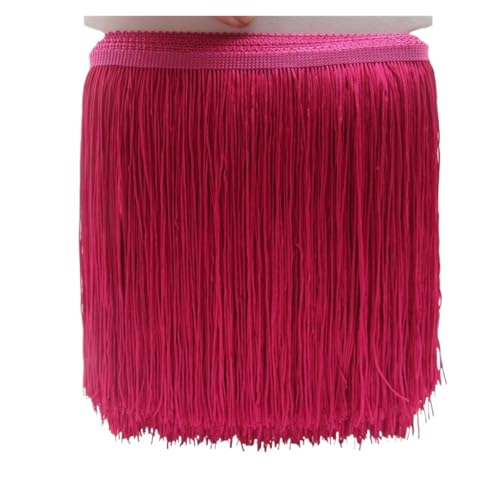 Fransenquastenbesatz, 1 Yard 20 cm lang, Polyester-Quastenfransen-Spitzenbesatzband for Nähen von lateinamerikanischen Kleidern, Bühnenkleidung, Vorhangzubehör, Fransenbesatz, Quastenspitze (rot)(Rose Fransenquastenbesatz, 1 Yard 20 cm lang, Polyester-Quastenfransen-Spitzenbesatzband for Nähen von lateinamerikanischen Kleidern, Bühnenkleidung, Vorhangzubehör, Fransenbesatz, Quastenspitze (rot)(Rose von SLSKO