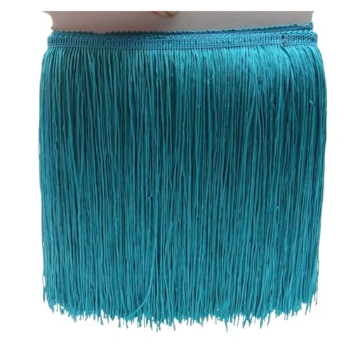 Fransenquastenbesatz, 1 Yard 20 cm lang, Polyester-Quastenfransen-Spitzenbesatzband for Nähen von lateinamerikanischen Kleidern, Bühnenkleidung, Vorhangzubehör, Fransenbesatz, Quastenspitze (rot)(Sky Fransenquastenbesatz, 1 Yard 20 cm lang, Polyester-Quastenfransen-Spitzenbesatzband for Nähen von lateinamerikanischen Kleidern, Bühnenkleidung, Vorhangzubehör, Fransenbesatz, Quastenspitze (rot)(Sky von SLSKO