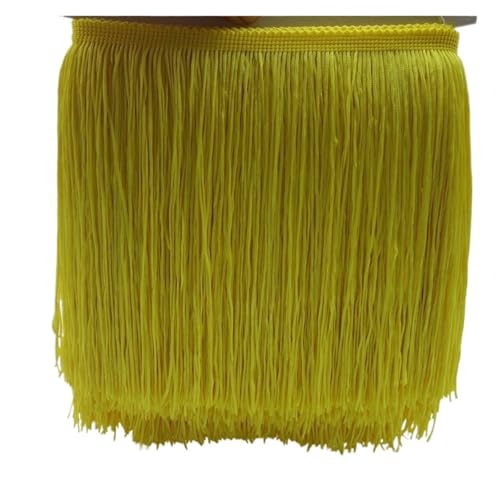 Fransenquastenbesatz, 1 Yard 20 cm lang, Polyester-Quastenfransen-Spitzenbesatzband for Nähen von lateinamerikanischen Kleidern, Bühnenkleidung, Vorhangzubehör, Fransenbesatz, Quastenspitze (rot)(Yell Fransenquastenbesatz, 1 Yard 20 cm lang, Polyester-Quastenfransen-Spitzenbesatzband for Nähen von lateinamerikanischen Kleidern, Bühnenkleidung, Vorhangzubehör, Fransenbesatz, Quastenspitze (rot)(Yell von SLSKO