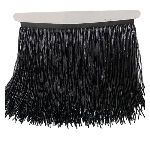 Fransenquastenbesatz, 15 cm breite Fransenperlenquaste, Quastenbesatzspitze for DIY-Zubehör, Heimtextilien, Tanzband, Fransenbesatz, Quastenspitze (rot, 2 Yards)(Black,2yards) von SLSKO