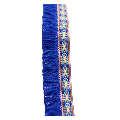 Fransenquastenbesatz, 2 Yards, Quastenfransenbesatz, Nähzubehör, Bänder, Spitzenquasten, Stoffbesatz for DIY-Nähkleidung, handgefertigte Accessoires, Fransenbesatz, Quastenspitze (rot)(Blue) von SLSKO