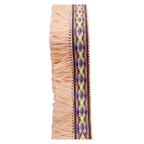 Fransenquastenbesatz, 2 Yards, Quastenfransenbesatz, Nähzubehör, Bänder, Spitzenquasten, Stoffbesatz for DIY-Nähkleidung, handgefertigte Accessoires, Fransenbesatz, Quastenspitze (rot)(Lotus Root) von SLSKO