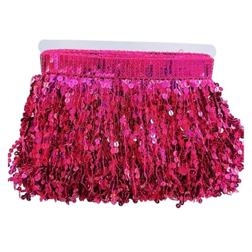 Fransenquastenbesatz, 9,1 m, Fransenquasten-Spitzenband, Paillettenbesatz, 15 cm breit, for lateinamerikanische Tanzkostüme, Kleiderdekoration, DIY-Nähen, Fransenbesatz, Quastenspitze (rot, 9,1 m)(Ros Fransenquastenbesatz, 9,1 m, Fransenquasten-Spitzenband, Paillettenbesatz, 15 cm breit, for lateinamerikanische Tanzkostüme, Kleiderdekoration, DIY-Nähen, Fransenbesatz, Quastenspitze (rot, 9,1 m)(Ros von SLSKO