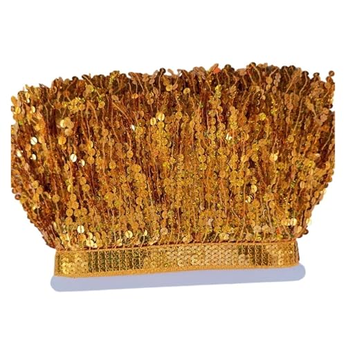 Fransenquastenbesatz, 9,1 m, Fransenquasten-Spitzenband, Paillettenbesatz, 15 cm breit, for lateinamerikanische Tanzkostüme, Kleiderdekoration, DIY-Nähen, Fransenbesatz, Quastenspitze (rot, 9,1 m)(Gol Fransenquastenbesatz, 9,1 m, Fransenquasten-Spitzenband, Paillettenbesatz, 15 cm breit, for lateinamerikanische Tanzkostüme, Kleiderdekoration, DIY-Nähen, Fransenbesatz, Quastenspitze (rot, 9,1 m)(Gol von SLSKO