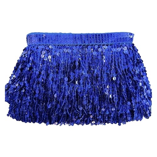 Fransenquastenbesatz, 9,1 m, Fransenquasten-Spitzenband, Paillettenbesatz, 15 cm breit, for lateinamerikanische Tanzkostüme, Kleiderdekoration, DIY-Nähen, Fransenbesatz, Quastenspitze (rot, 9,1 m)(Blu Fransenquastenbesatz, 9,1 m, Fransenquasten-Spitzenband, Paillettenbesatz, 15 cm breit, for lateinamerikanische Tanzkostüme, Kleiderdekoration, DIY-Nähen, Fransenbesatz, Quastenspitze (rot, 9,1 m)(Blu von SLSKO