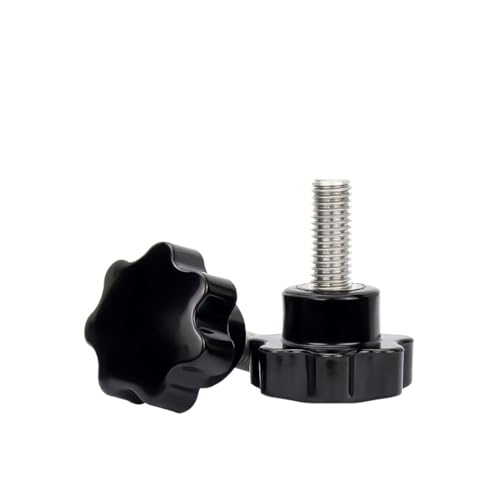 Knopfschrauben Bolzen, M4 M5 M6 M8 M10 M12 Edelstahl-Handknopfschrauben Bolzen Sternförmiger Kopf Gewinde Klemm Daumengriff Maschinenschraube (Farbe: 40 mm (5 Stück), Größe: M12 (Kopf 48 mm))(85mm (1p von SLSKO