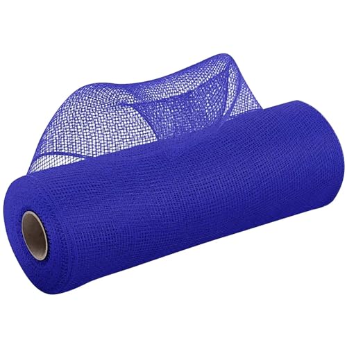 Netzgarnrolle, 2 Stück, 9,1 m, Deko-Polynetzband mit Folie, 25,4 cm breites Metallband for Kränze, Girlanden, Schleifen, Verpackungen, Weihnachts-DIY-Dekoration, Netzstoff(Blue 2) von SLSKO