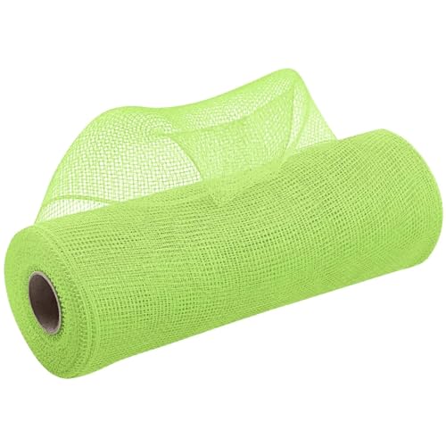 Netzgarnrolle, 2 Stück, 9,1 m, Deko-Polynetzband mit Folie, 25,4 cm breites Metallband for Kränze, Girlanden, Schleifen, Verpackungen, Weihnachts-DIY-Dekoration, Netzstoff(Light Green) von SLSKO