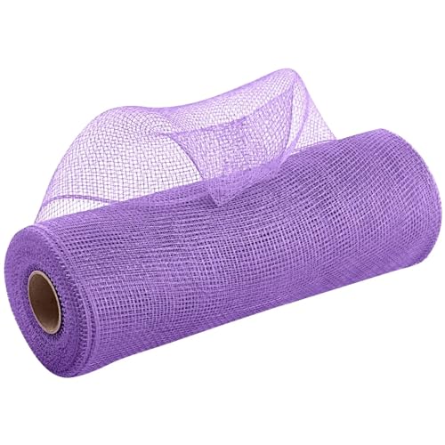 Netzgarnrolle, 2 Stück, 9,1 m, Deko-Polynetzband mit Folie, 25,4 cm breites Metallband for Kränze, Girlanden, Schleifen, Verpackungen, Weihnachts-DIY-Dekoration, Netzstoff(Light Purple) von SLSKO