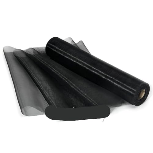 Netzgarnrolle, 25 m x 29 cm, transparenter Rollenstoff, DIY-Hochzeitsparty, Stuhlschärpe, Schleifen, Tischläufer, Swag-Dekor, Netzstoff (rot)(Black) von SLSKO