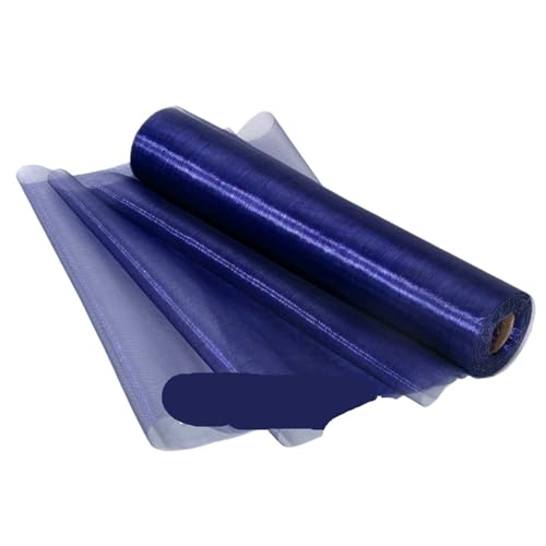 Netzgarnrolle, 25 m x 29 cm, transparenter Rollenstoff, DIY-Hochzeitsparty, Stuhlschärpe, Schleifen, Tischläufer, Swag-Dekor, Netzstoff (rot)(Deep Blue) von SLSKO