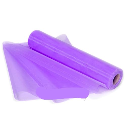 Netzgarnrolle, 25 m x 29 cm, transparenter Rollenstoff, DIY-Hochzeitsparty, Stuhlschärpe, Schleifen, Tischläufer, Swag-Dekor, Netzstoff (rot)(Lavender) von SLSKO