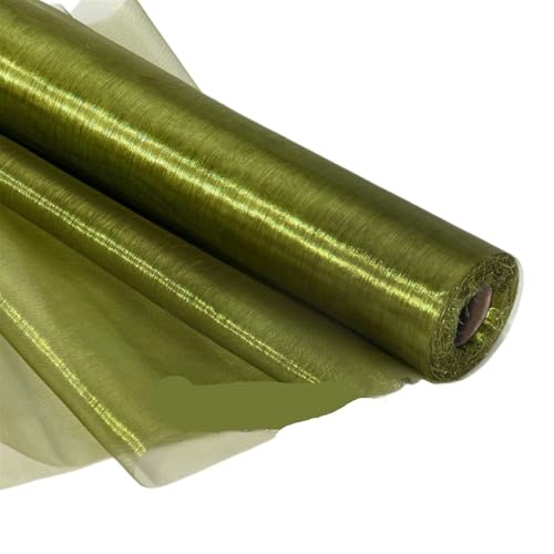 Netzgarnrolle, 25 m x 29 cm, transparenter Rollenstoff, DIY-Hochzeitsparty, Stuhlschärpe, Schleifen, Tischläufer, Swag-Dekor, Netzstoff (rot)(Olive) von SLSKO