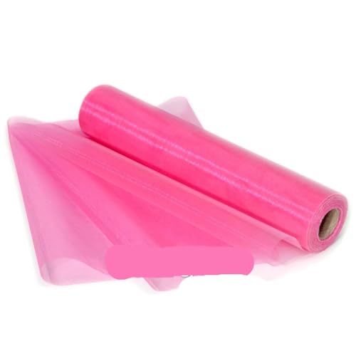 Netzgarnrolle, 25 m x 29 cm, transparenter Rollenstoff, DIY-Hochzeitsparty, Stuhlschärpe, Schleifen, Tischläufer, Swag-Dekor, Netzstoff (rot)(Pink1) von SLSKO