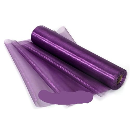 Netzgarnrolle, 25 m x 29 cm, transparenter Rollenstoff, DIY-Hochzeitsparty, Stuhlschärpe, Schleifen, Tischläufer, Swag-Dekor, Netzstoff (rot)(Purple) von SLSKO