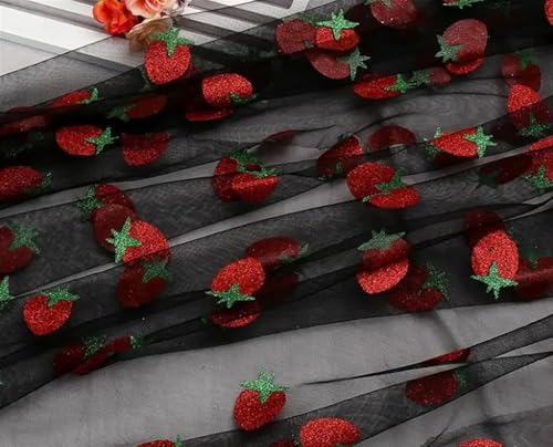 Netzgarnrolle, 50 x 160 cm, glitzernder Erdbeer-Netz-Tüllstoff, Hochzeitskleid, Kleidung, Dekorationsmaterial, DIY-Nähzubehör, Netzstoff (Farbe 5)(Color 5) von SLSKO
