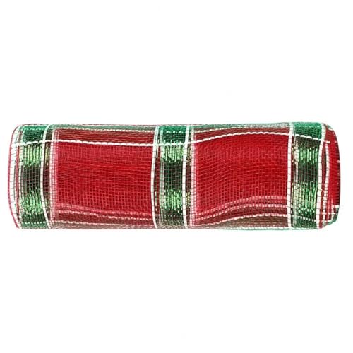 Netzgarnrolle, Weihnachtsband, feine Verarbeitung, glitzerndes Netzband, festliche Dekorationen for Weihnachtshochzeiten, Weihnachtsblumen-Netzstoff (Farbe: A)(Color f) von SLSKO