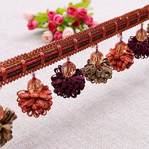 Quastenbesatz, Exquisite Quastendekoration, 4 Yards geflochtener Quastenbesatz mit Perlen im europäischen Stil, Fransenbesatz aus Bommelspitze mit Perlenkugeln for Vorhang, Tischdecke, Heimdekoration Quastenbesatz, Exquisite Quastendekoration, 4 Yards geflochtener Quastenbesatz mit Perlen im europäischen Stil, Fransenbesatz aus Bommelspitze mit Perlenkugeln for Vorhang, Tischdecke, Heimdekoration von SLSKO