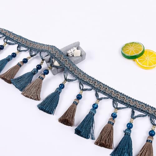 Quastenbesatz, exquisite Quastendekoration, 3,7 m handgefertigter Quastenfransenbesatz, 12 cm zweifarbige Quastenfransenbesätze for Aufhängen von Perlen for selbstgemachte Vorhänge, Tischdecken, Lampe Quastenbesatz, exquisite Quastendekoration, 3,7 m handgefertigter Quastenfransenbesatz, 12 cm zweifarbige Quastenfransenbesätze for Aufhängen von Perlen for selbstgemachte Vorhänge, Tischdecken, Lampe von SLSKO
