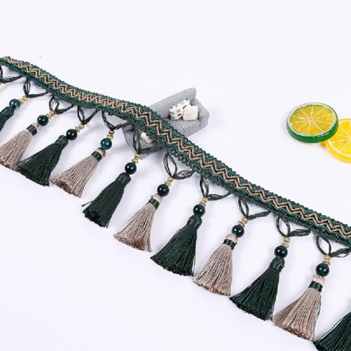 Quastenbesatz, exquisite Quastendekoration, 3,7 m handgefertigter Quastenfransenbesatz, 12 cm zweifarbige Quastenfransenbesätze for Aufhängen von Perlen for selbstgemachte Vorhänge, Tischdecken, Lampe Quastenbesatz, exquisite Quastendekoration, 3,7 m handgefertigter Quastenfransenbesatz, 12 cm zweifarbige Quastenfransenbesätze for Aufhängen von Perlen for selbstgemachte Vorhänge, Tischdecken, Lampe von SLSKO