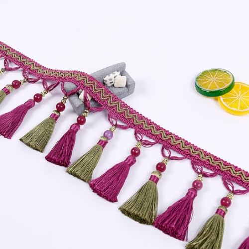 Quastenbesatz, exquisite Quastendekoration, 3,7 m handgefertigter Quastenfransenbesatz, 12 cm zweifarbige Quastenfransenbesätze for Aufhängen von Perlen for selbstgemachte Vorhänge, Tischdecken, Lampe Quastenbesatz, exquisite Quastendekoration, 3,7 m handgefertigter Quastenfransenbesatz, 12 cm zweifarbige Quastenfransenbesätze for Aufhängen von Perlen for selbstgemachte Vorhänge, Tischdecken, Lampe von SLSKO
