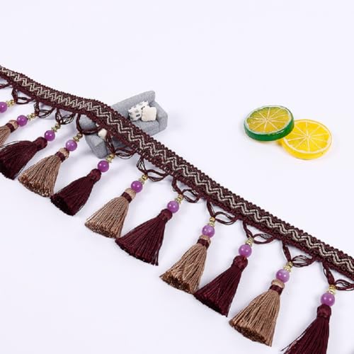 Quastenbesatz, exquisite Quastendekoration, 3,7 m handgefertigter Quastenfransenbesatz, 12 cm zweifarbige Quastenfransenbesätze for Aufhängen von Perlen for selbstgemachte Vorhänge, Tischdecken, Lampe Quastenbesatz, exquisite Quastendekoration, 3,7 m handgefertigter Quastenfransenbesatz, 12 cm zweifarbige Quastenfransenbesätze for Aufhängen von Perlen for selbstgemachte Vorhänge, Tischdecken, Lampe von SLSKO