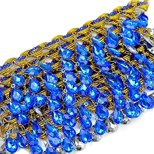 Quastenbesatz, exquisite Quastendekoration, Fransenbesatz, Spitzenquaste, 4,5 Yards Kristallperlen, Polyesterquasten-Fransenbesatz, Kettenfransenbesatz for selbstgemachte lateinamerikanische Kleider, Quastenbesatz, exquisite Quastendekoration, Fransenbesatz, Spitzenquaste, 4,5 Yards Kristallperlen, Polyesterquasten-Fransenbesatz, Kettenfransenbesatz for selbstgemachte lateinamerikanische Kleider, von SLSKO