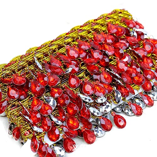 Quastenbesatz, exquisite Quastendekoration, Fransenbesatz, Spitzenquaste, 4,5 Yards Kristallperlen, Polyesterquasten-Fransenbesatz, Kettenfransenbesatz for selbstgemachte lateinamerikanische Kleider, Quastenbesatz, exquisite Quastendekoration, Fransenbesatz, Spitzenquaste, 4,5 Yards Kristallperlen, Polyesterquasten-Fransenbesatz, Kettenfransenbesatz for selbstgemachte lateinamerikanische Kleider, von SLSKO