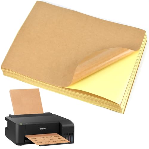 SLTAXAR 100 Blatt Sticker Papier zum Bedrucken Braun Kraftpapier a4 zum Bedrucken Selbstklebend Braunes Druckerpapier Aufkleber Kraftpapier A4 Stickerpapier für Laserdrucker Tintenstrahldrucker SLTAXAR 100 Blatt Sticker Papier zum Bedrucken Braun Kraftpapier a4 zum Bedrucken Selbstklebend Braunes Druckerpapier Aufkleber Kraftpapier A4 Stickerpapier für Laserdrucker Tintenstrahldrucker von SLTAXAR