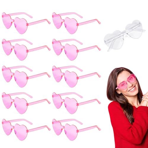 SLTAXAR 11 Stück Sonnenbrille Herz Pink Party Brille Herzen Hippie Brille Rosa Lustige Partybrillen set Herz für Fasching Foto Requisiten Randlose Herzförmige brille Hochzeit für Kinder Erwachsene SLTAXAR 11 Stück Sonnenbrille Herz Pink Party Brille Herzen Hippie Brille Rosa Lustige Partybrillen set Herz für Fasching Foto Requisiten Randlose Herzförmige brille Hochzeit für Kinder Erwachsene von SLTAXAR