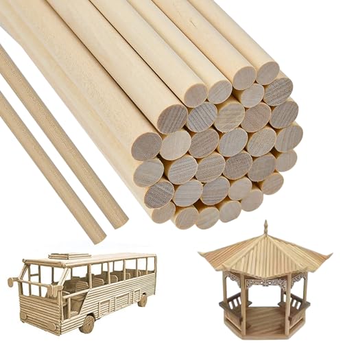 SLTAXAR 40 Stück Holzstäbchen zum Basteln Holzstäbe Ø 10mm Ø 8mm x 30cm Lang Bastelholz Rund Holzstab Natur Holz stäbe zum Basteln Rundholz Holzstäbe zum Basteln für Modellbau DIY Handwerk und Deko SLTAXAR 40 Stück Holzstäbchen zum Basteln Holzstäbe Ø 10mm Ø 8mm x 30cm Lang Bastelholz Rund Holzstab Natur Holz stäbe zum Basteln Rundholz Holzstäbe zum Basteln für Modellbau DIY Handwerk und Deko von SLTAXAR