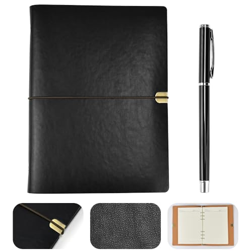 SLTAXAR Kunstleder Notizbuch Vintage Tagebuch A5 Bullet Journal Ringbuch Nachfüllbar Journal Notebook Notizbuch Loseblatt Tagebuch PU Leder Reisenotizbuch Reisetagebuch Bullet Journal Ringbuch Schwarz SLTAXAR Kunstleder Notizbuch Vintage Tagebuch A5 Bullet Journal Ringbuch Nachfüllbar Journal Notebook Notizbuch Loseblatt Tagebuch PU Leder Reisenotizbuch Reisetagebuch Bullet Journal Ringbuch Schwarz von SLTAXAR