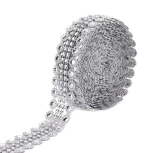 4,5 m langes Strassband für Hochzeit, Geburtstag, Dekoration, Kunst, Handwerk, Kleidung, 27 mm breit, funkelnde Strasssteine, Wickelrolle von SLXLYH