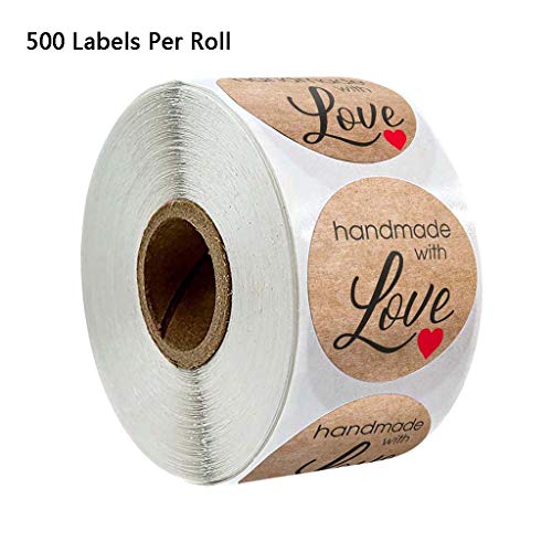 500 Stück/Rolle Kraftpapier, handgefertigt mit Liebe, Herz-Aufkleber, Siegel-Etiketten, Scrapbooking, Dekoration, Schreibwaren 500 Stück/Rolle Kraftpapier, handgefertigt mit Liebe, Herz-Aufkleber, Siegel-Etiketten, Scrapbooking, Dekoration, Schreibwaren von SLXLYH